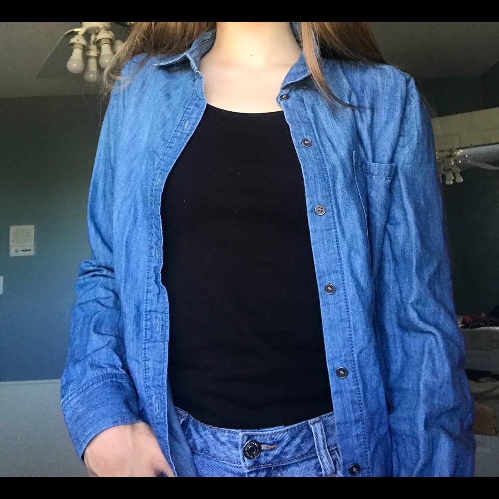 basic “denim” button up shirt